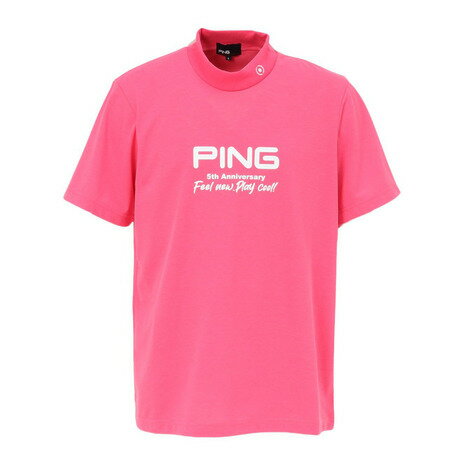 楽天市場】モックネック ゴルフ 半袖（カラーピンク）（スポーツ