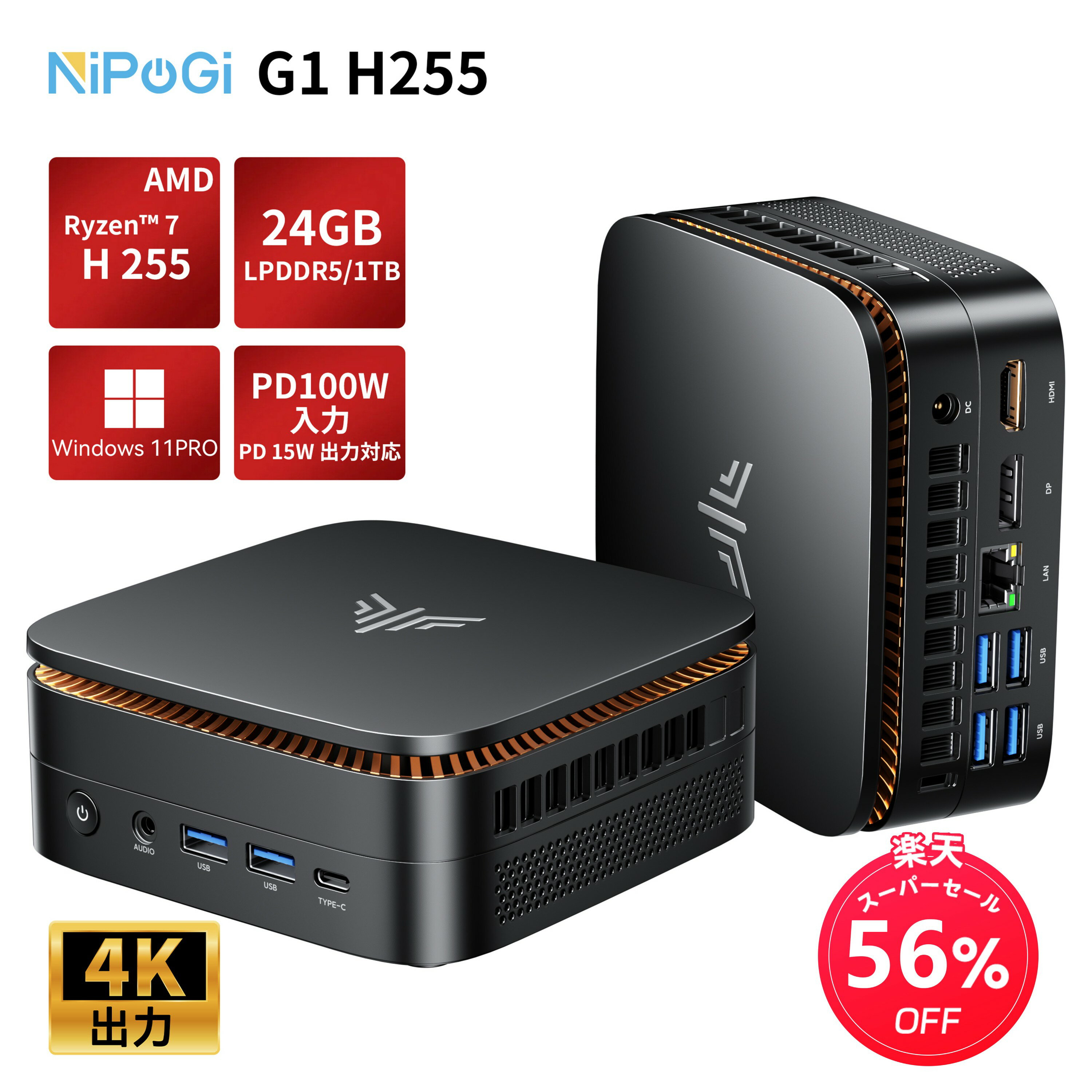 楽天市場】NiPoGi ミニPC Windows11 N5105 16GB 512GB SSDの通販