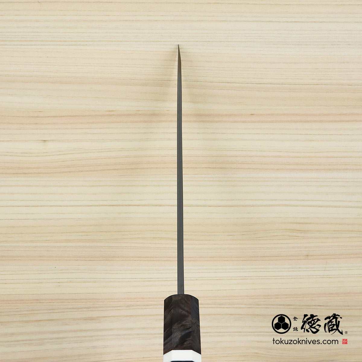 銀三 片刃 柳刃包丁 スタビライズ（白輪） 八角 – 徳蔵刃物 TOKUZO KNIVES