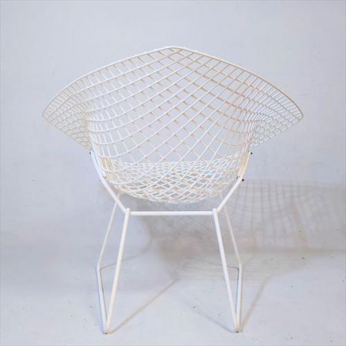 ノル【Knoll】ダイヤモンドチェア/ホワイト ハリー・ベルトイア [中古