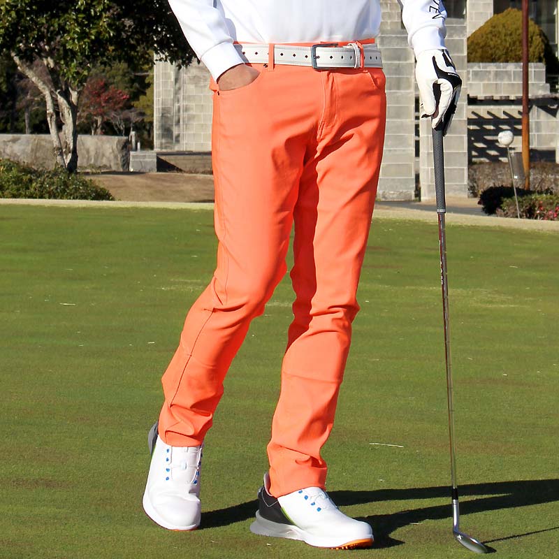 ゴルフパンツ メンズ ゴルフウェア ストレッチ カラー スキニーパンツ