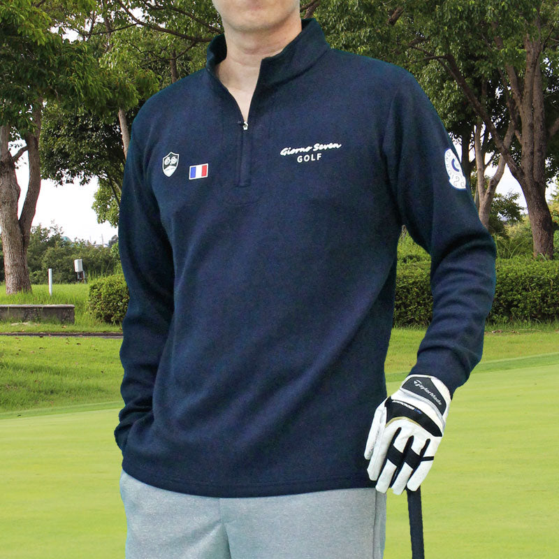 ゴルフウェア メンズ ハーフジップ モックネックシャツ GIORNO SEVEN
