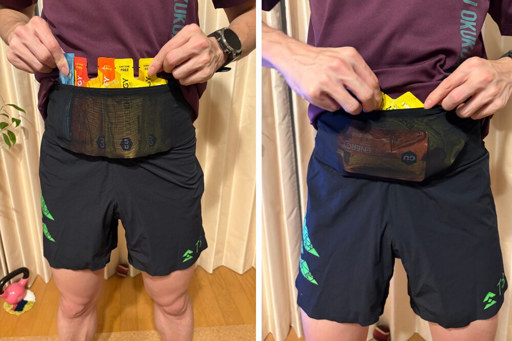 レビュー】T8ウルトラシェルパショーツ徹底解説：トレランレースに収納