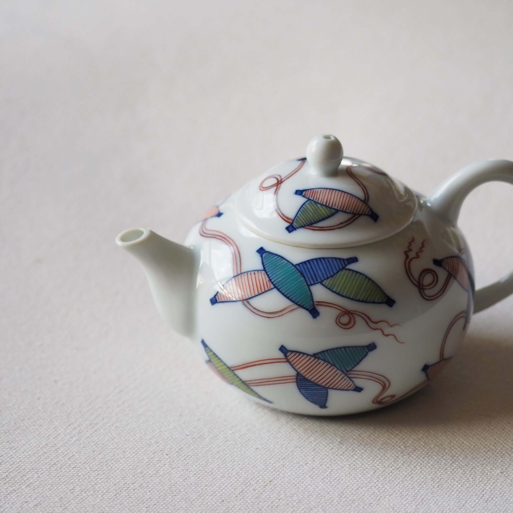 鍋島焼 鍋島虎仙窯作 手描き糸巻文急須 [東山堂煎茶器店 オンライン