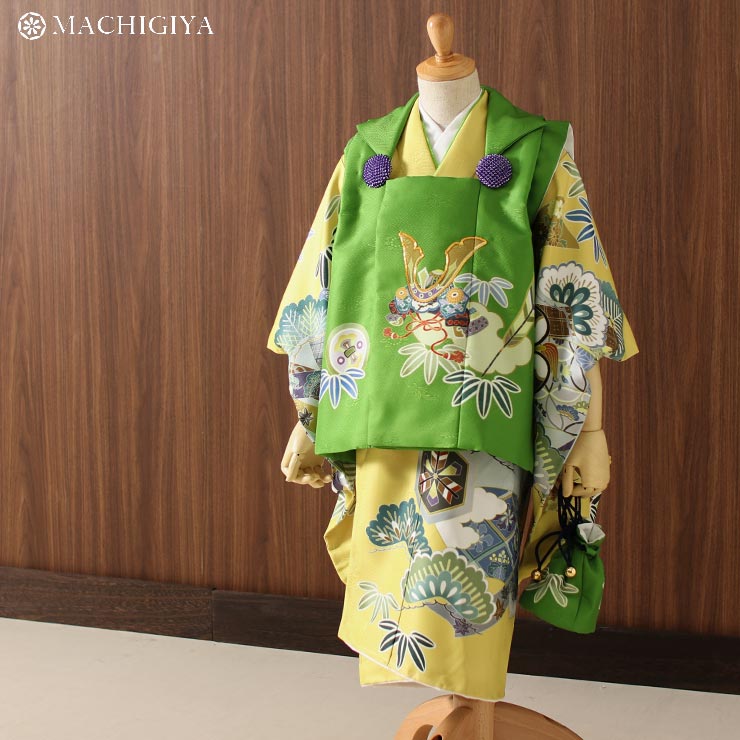 楽天市場】【レンタル】七五三 3歳 男の子 被布 着物 セット 絵羽 兜