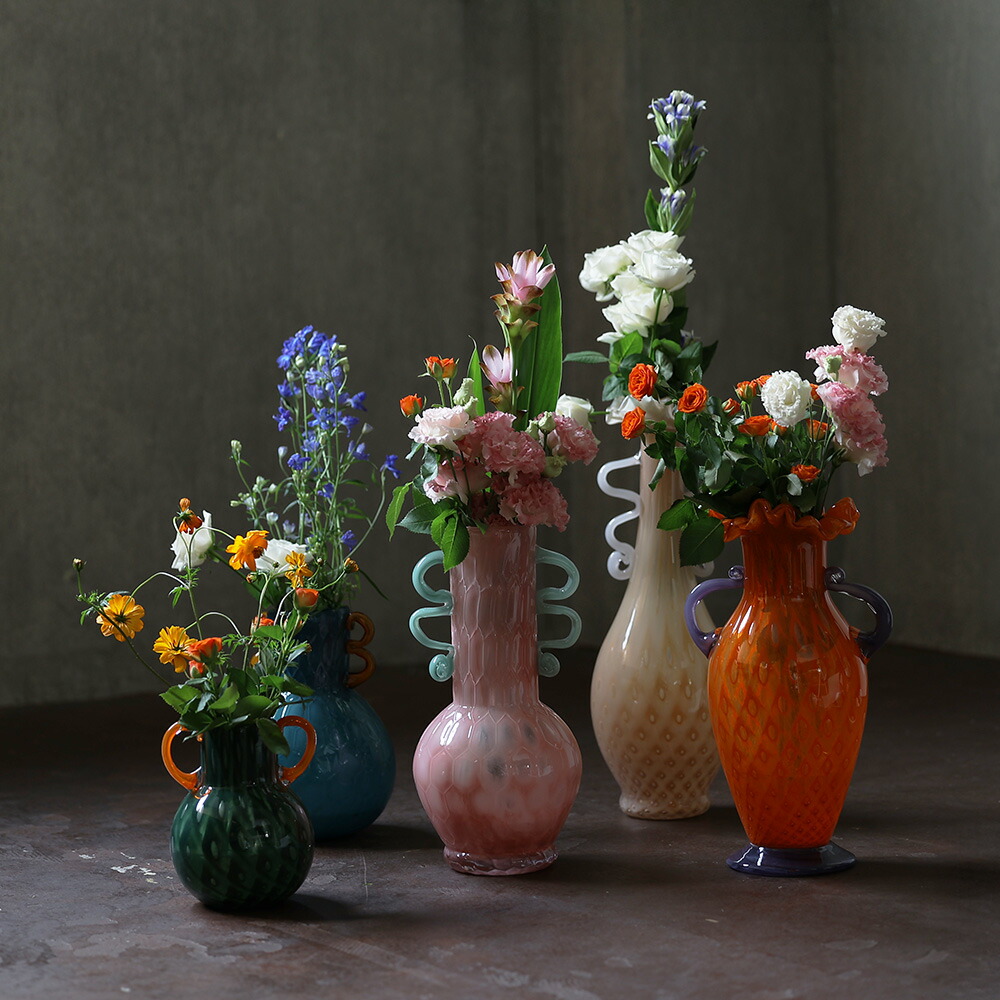 楽天市場】繊細なガラスで仕立てられた フラワーベース アート