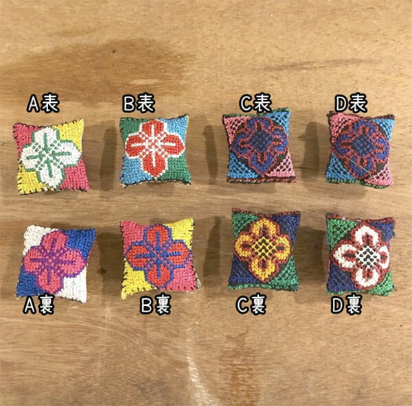 楽天市場】2個セット モン族クロスステッチ刺繍花柄クッションパーツ