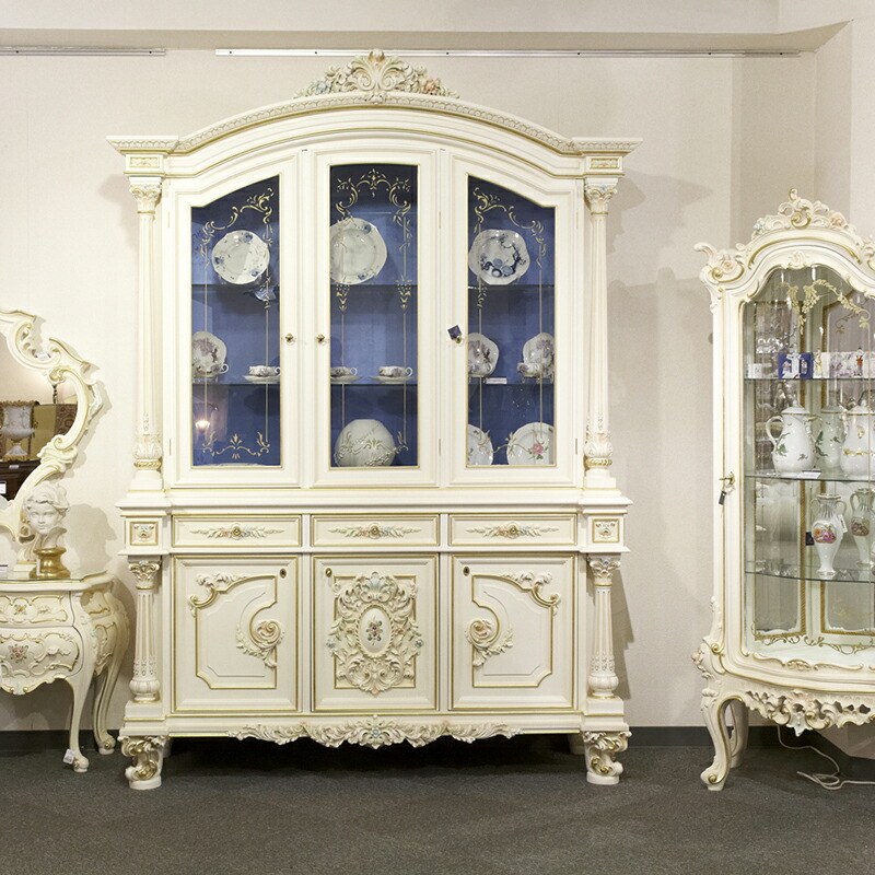 楽天市場】シリック 3ドアキャビネット (食器棚 飾り棚) ホワイト 幅