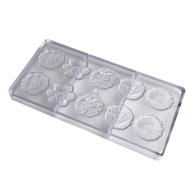 楽天市場】チョコレートワールド チョコ型 花 5種×2個付 [1048