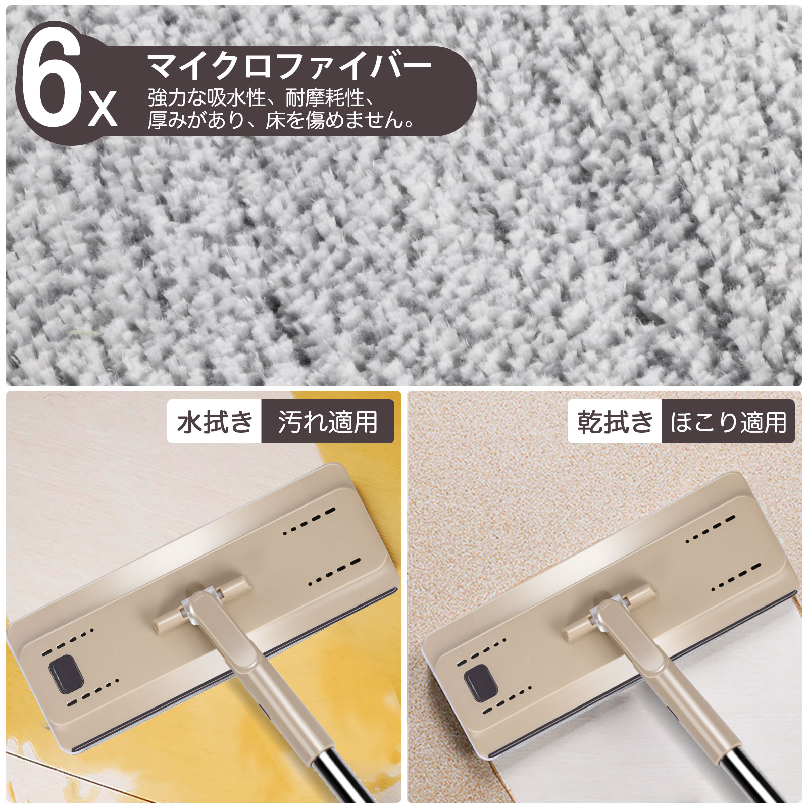 楽天市場】モップ フロアモップ 専用バケツ付き 手洗い不要 腰曲げず