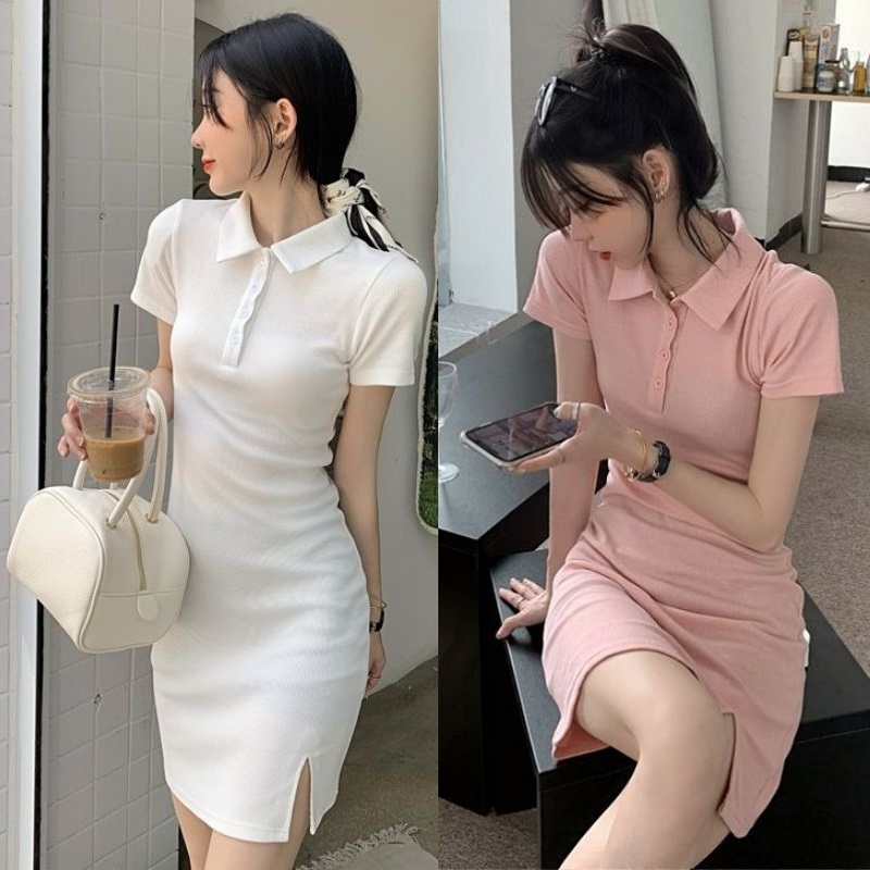 楽天市場】ポロシャツワンピース レディース ゴルフウェア ワンピース