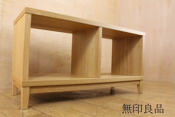 楽天市場】無印良品MUJI タモ材 シェルフ1段 テレビボード/ローボード