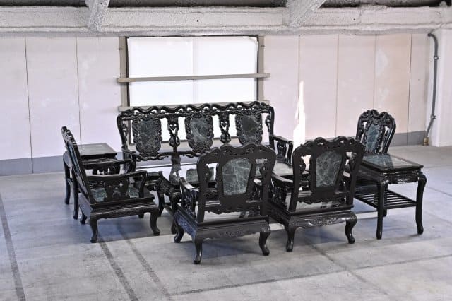 楽天市場】豪華絢爛 中国家具 8点セット 300万 木製 大理石 応接セット