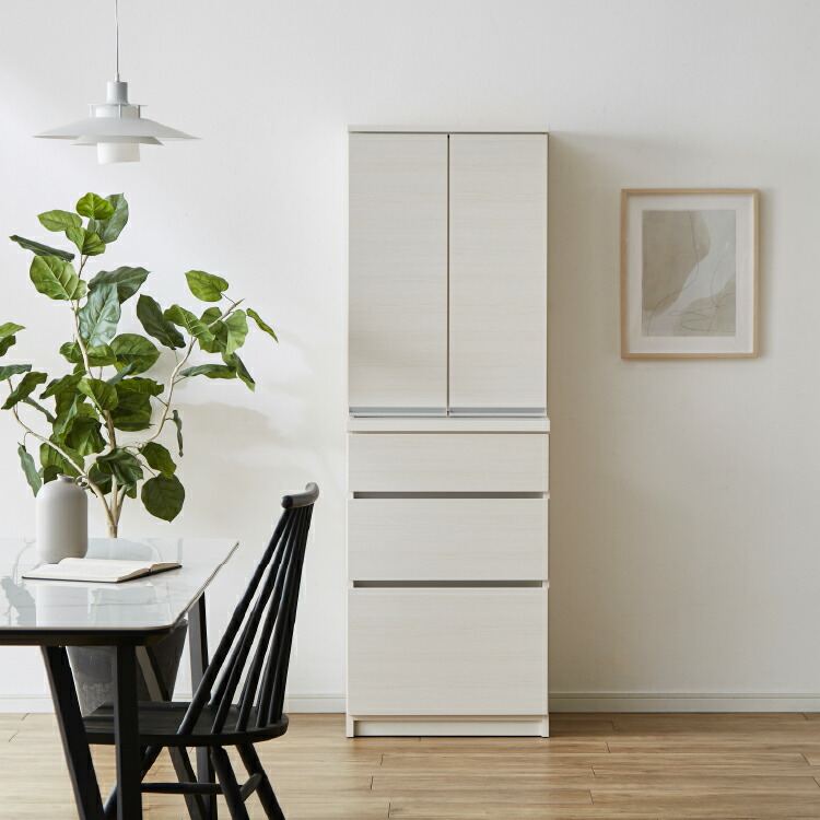 楽天市場】設置無料 組立不要 食器棚 60 キッチンボード 完成品 カップ