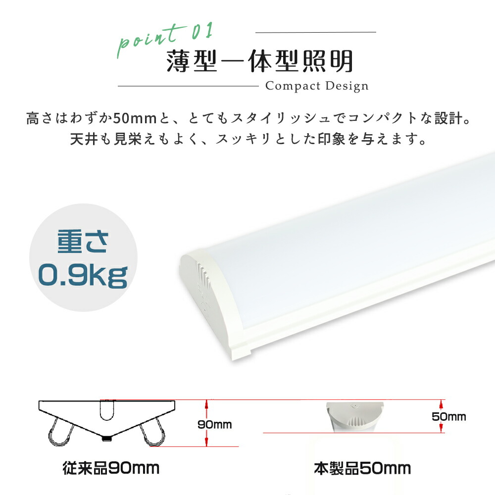 楽天市場】【10台セット】器具一体型 Led蛍光灯 40W型 昼白色 昼光色