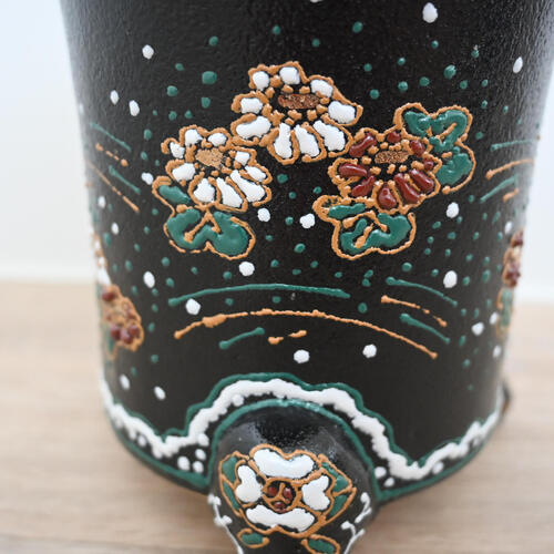 楽天市場】現品 高級 国産 万年青鉢 小菊 京楽焼 5.5号 植木鉢 オモト