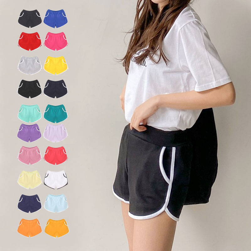 楽天市場】【20colors】ショートパンツ バイカラーライン入り ポケット