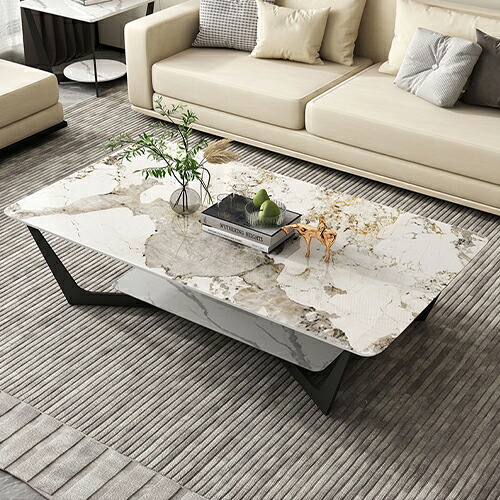 楽天市場】センターテーブル 大理石柄 幅100 120 セラミック ロー
