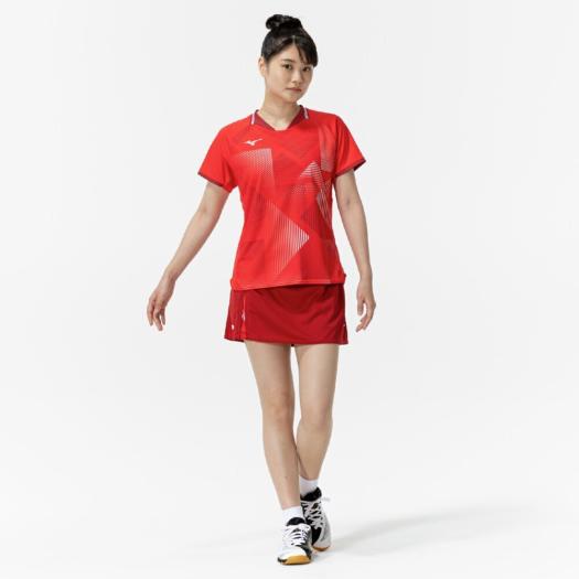 楽天市場】ミズノ公式 ゲームシャツ 卓球 レディース ポピーレッド