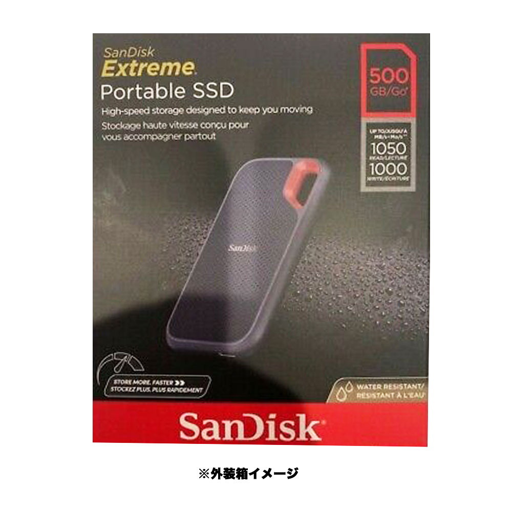 楽天市場】SanDisk SSD 外付け 500GB USB3.2Gen2 読出最大1050MB/秒 防