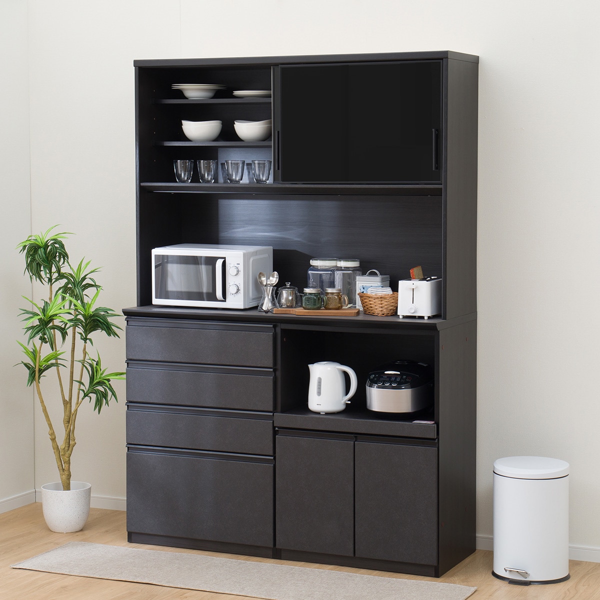 楽天市場】幅140 キッチンボード(SP201 140KB GY) レンジボード