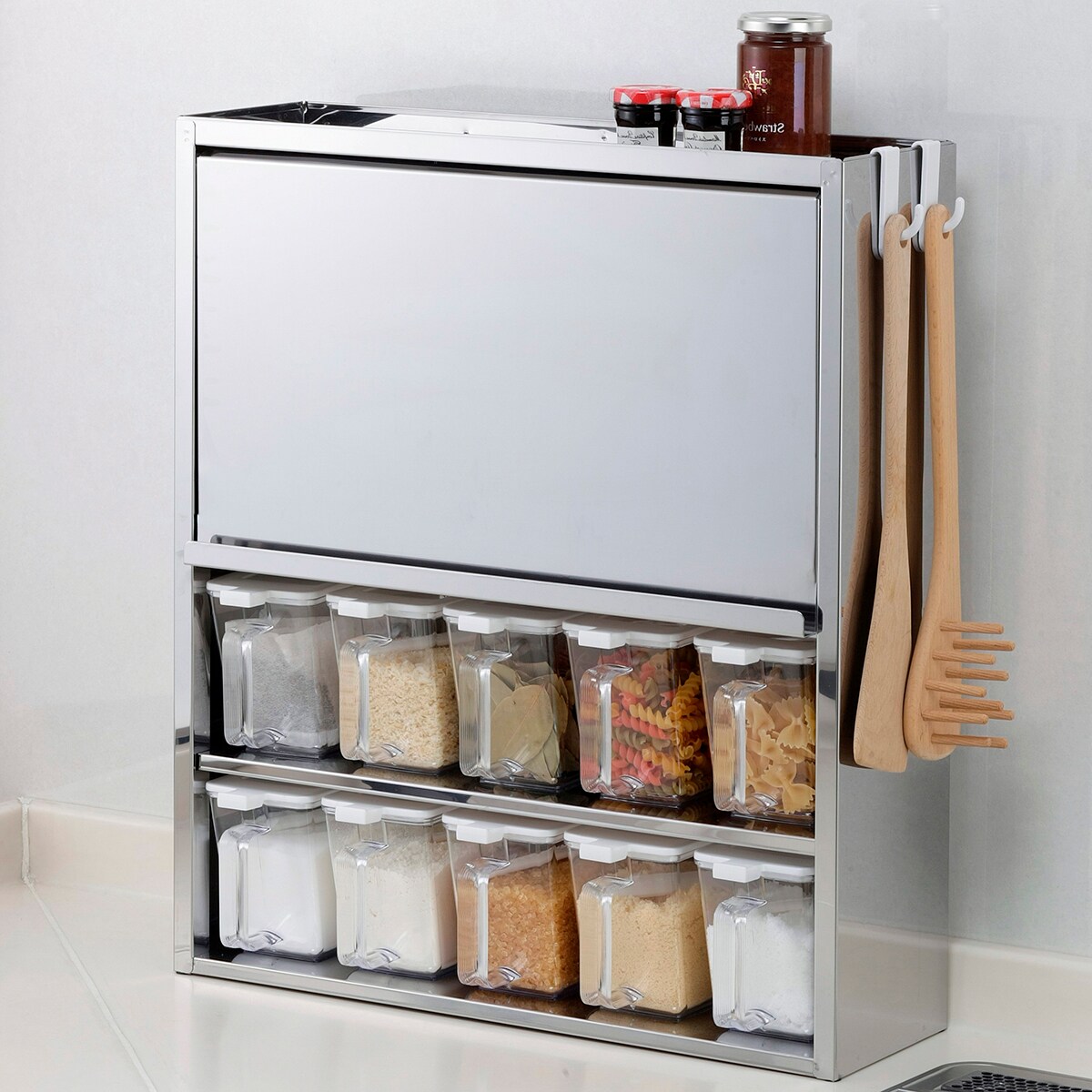 楽天市場】ステンレススパイスラック 調味料ポット(10個付き) ニトリ