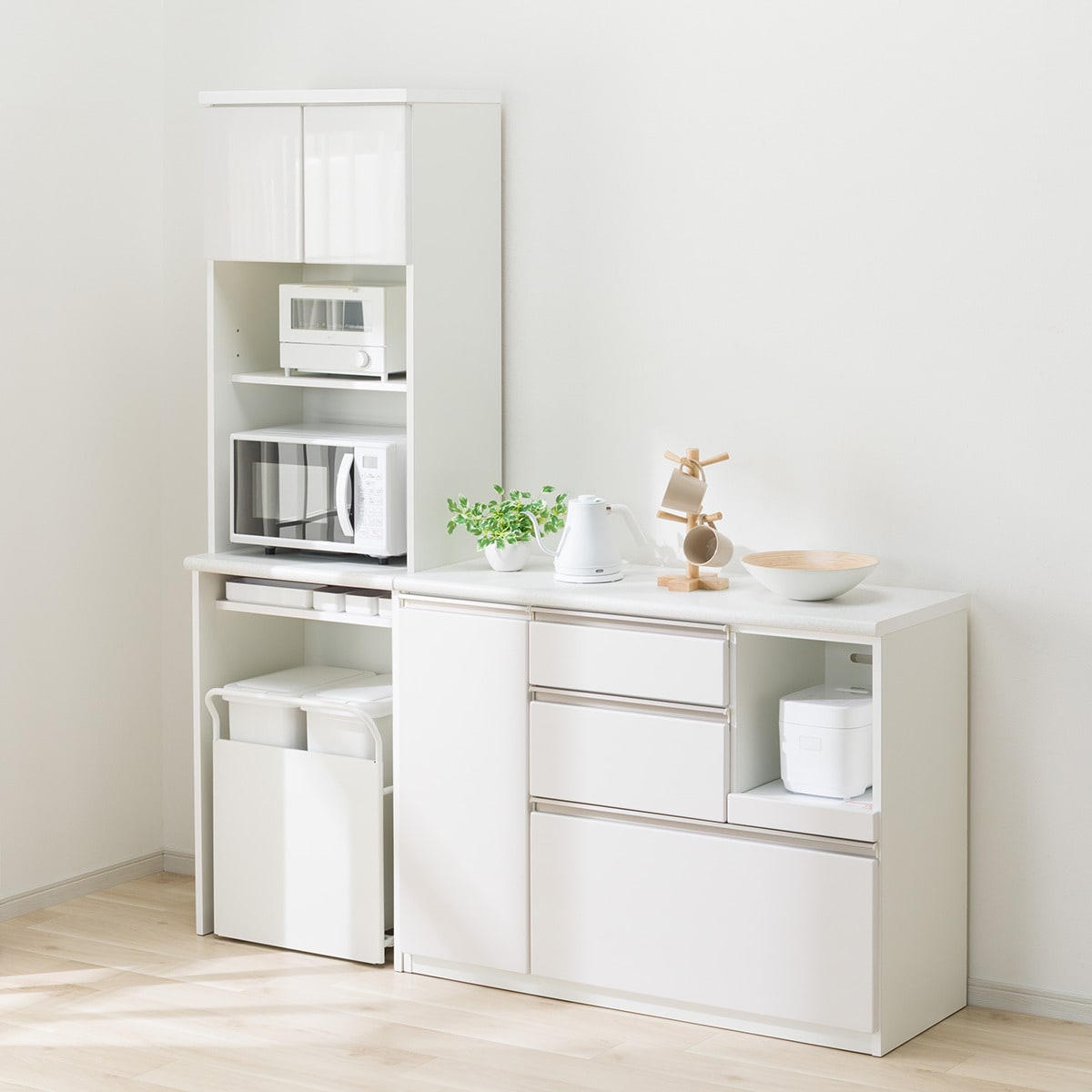 楽天市場】レンジボード・キッチンカウンターセット(アルミナ2 60OP