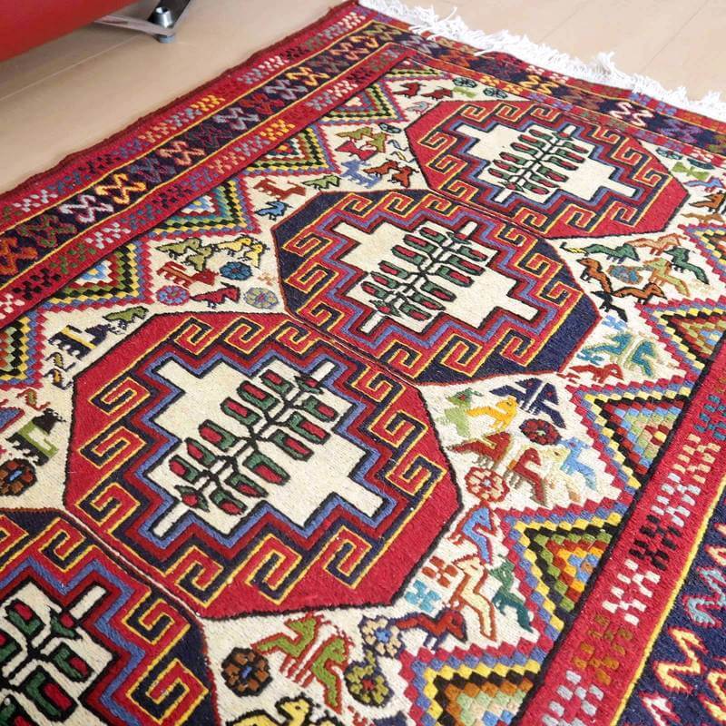 楽天市場】イラン・アゼルバイジャン産 キリム 細長 ランナー 201×85cm