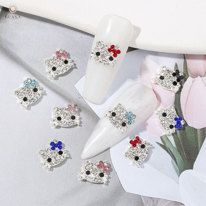 楽天市場】ポイント10倍ネイルパーツ 猫 リボン ストーン 2個入り