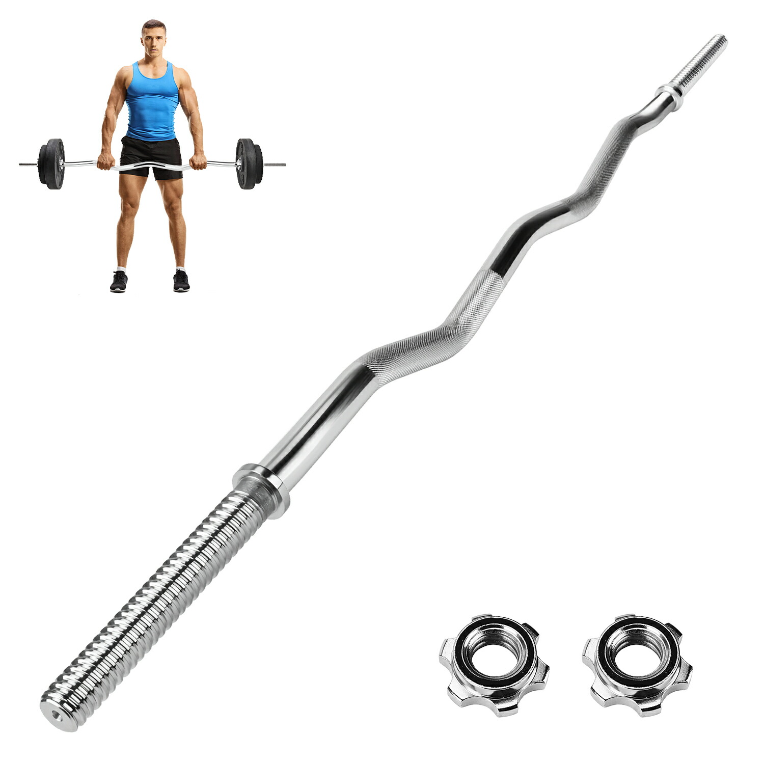 楽天市場】【4,480~円】バーベルシャフト 120cm 直径28mm EZバー