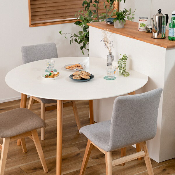 楽天市場】ダイニングテーブル 半円形 木製 4人用 ホワイト テーブル