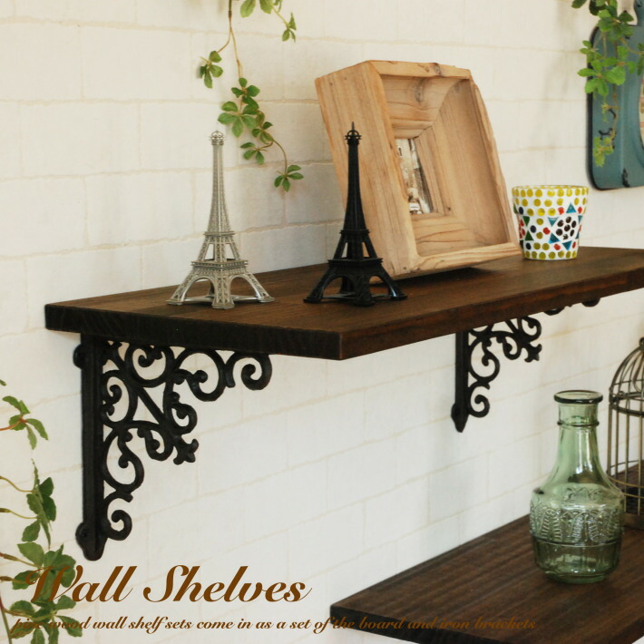楽天市場】ウォールシェルフ アイアン アンティーク セット ウォール