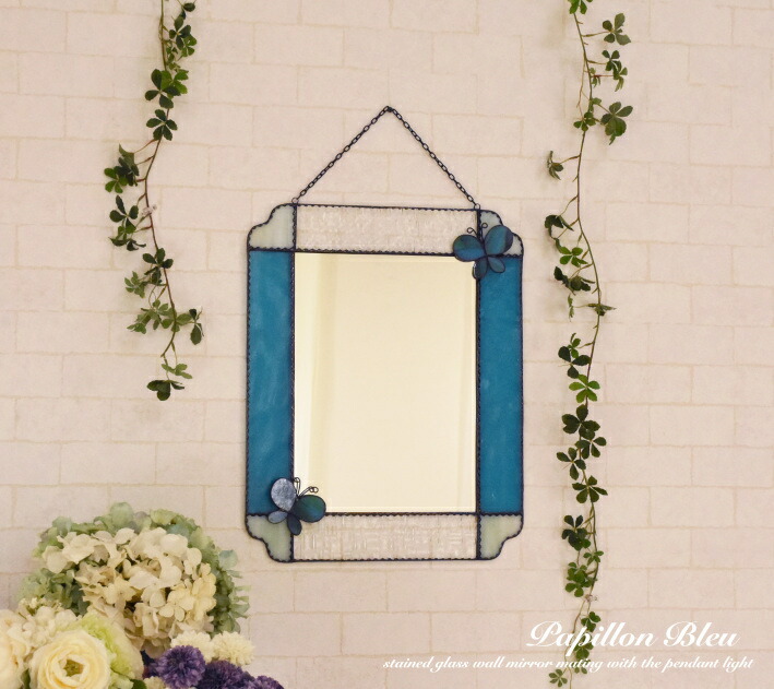 楽天市場】【スーパーSALE限定☆10%OFF】鏡 壁掛け ステンドグラス