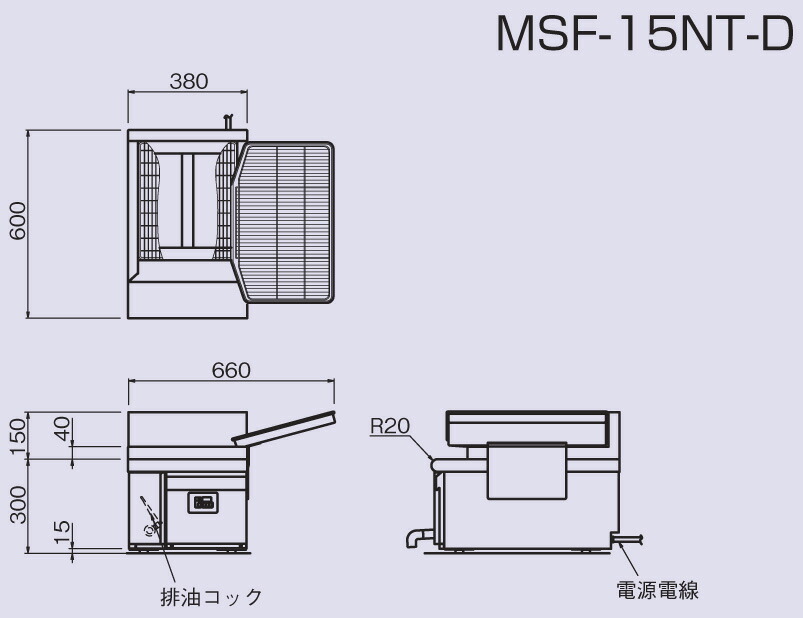 楽天市場】MSF-15NT-D ニチワ電機 IHフライヤー 電磁フライヤー 卓上