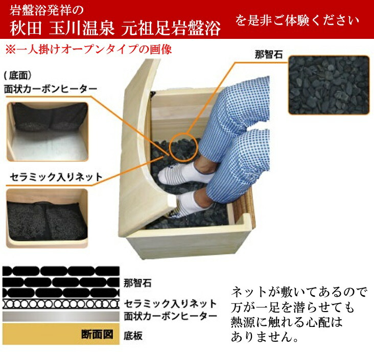 楽天市場】玉川温泉 岩盤浴 足湯 水なし 足温浴 北投石盤癒 1人掛け