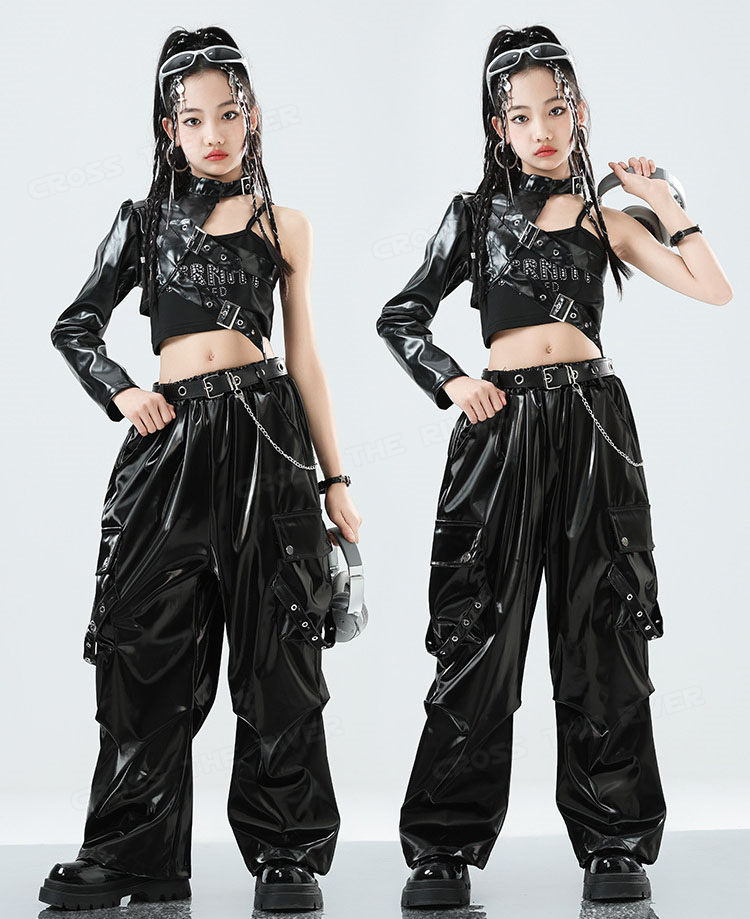 楽天市場】☆クーポン利用可！k-pop 衣装 ワンショルダー レザーパンツ