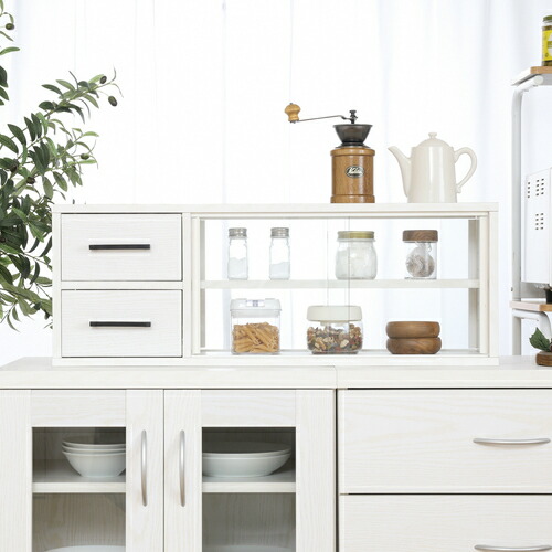 楽天市場】カウンター上収納ラック 80幅 オークWH 51495 オーク