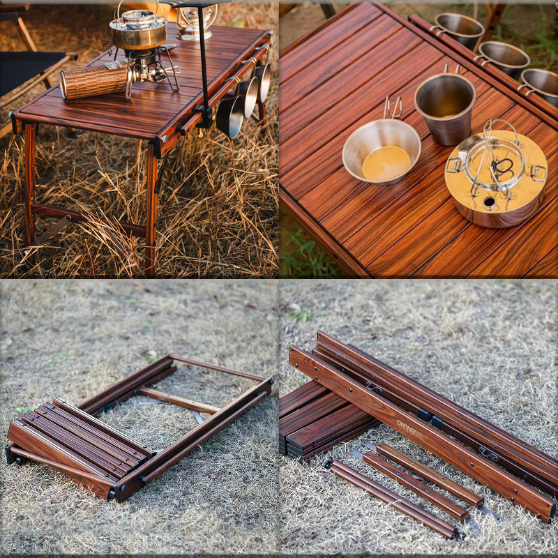 IGT対応 ウッドテーブル ラスティックパイン 真鍮 折たたみ キャンプ