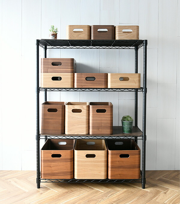 楽天市場】収納ボックス 木箱 浅型 TSB-1A 幅38 奥行26 高さ12 収納