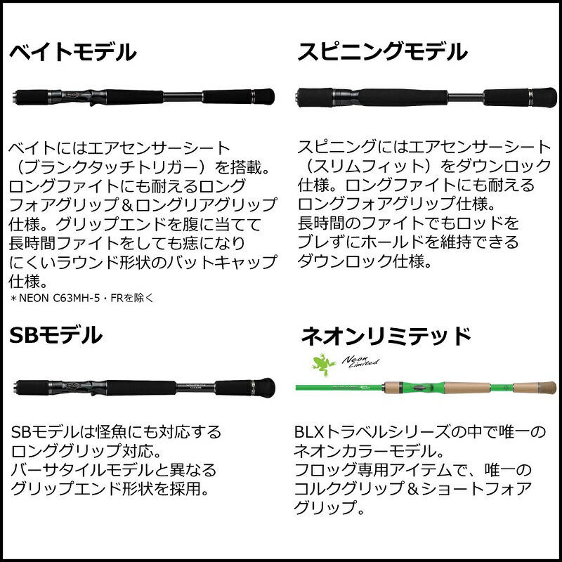 楽天市場】ダイワ(Daiwa) 21ブラックレーベル トラベル NEON C63MH-5