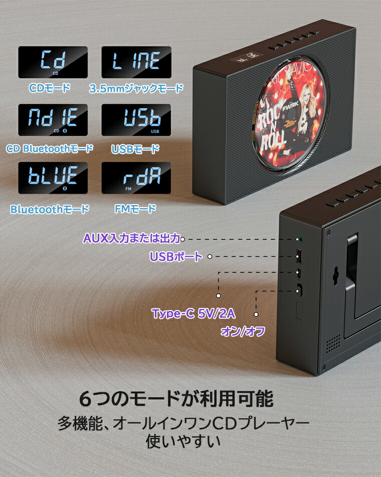 楽天市場】【クーポンで6280円】CDプレーヤーポータブル Bluetooth受