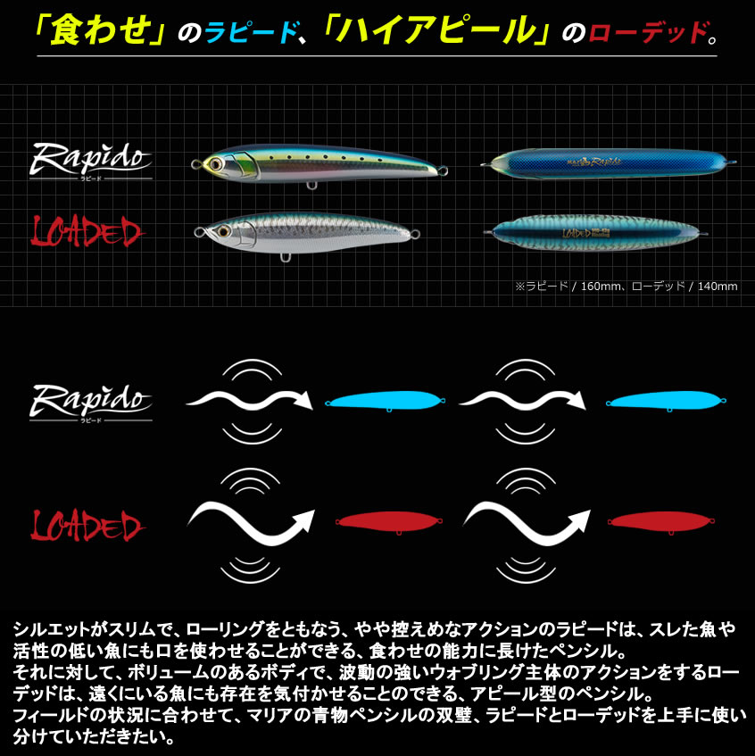 楽天市場】マリア ラピード F230 (キャスティングルアー 青物用