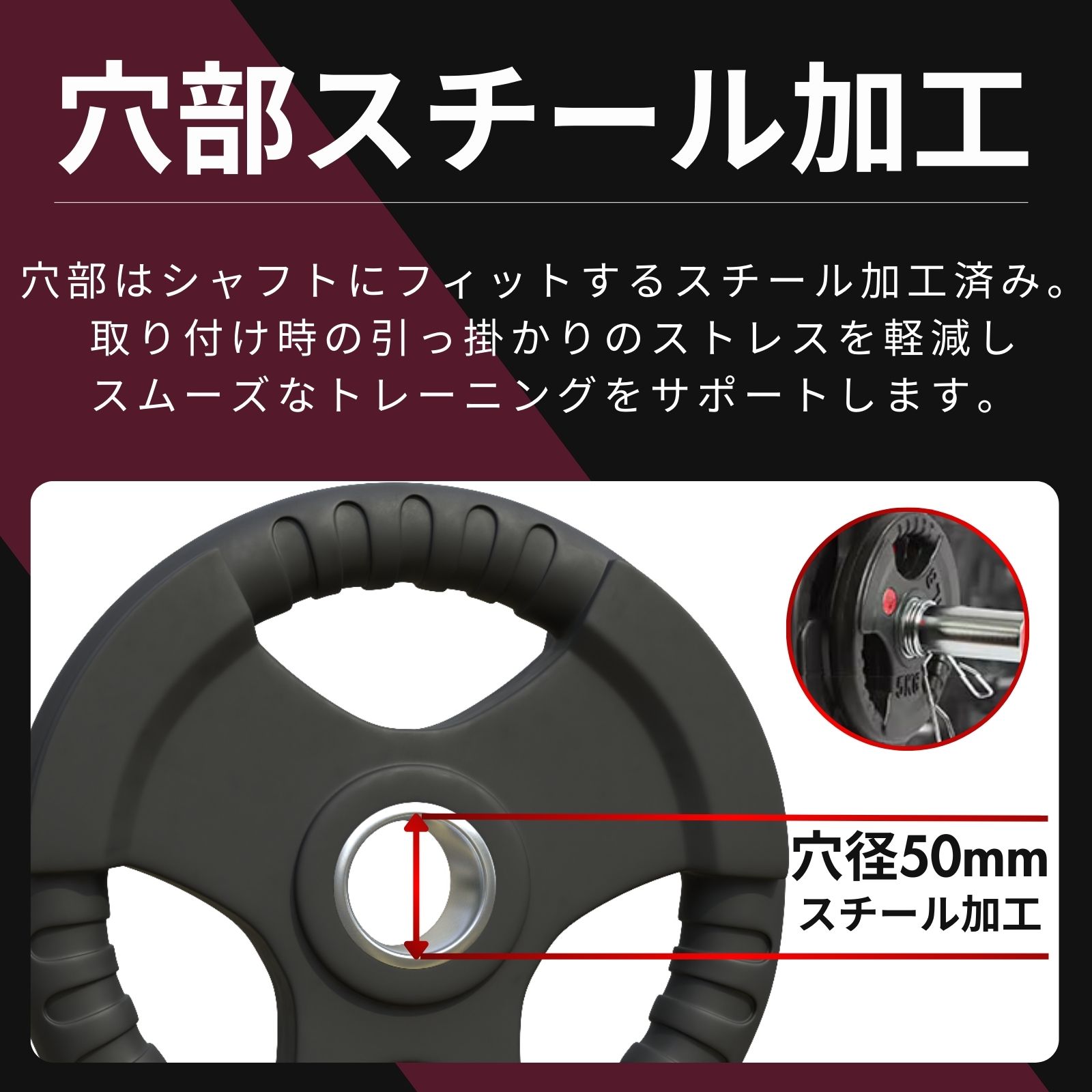 楽天市場】□大手24時間ジムも導入□バーベルプレート 選べる50kg