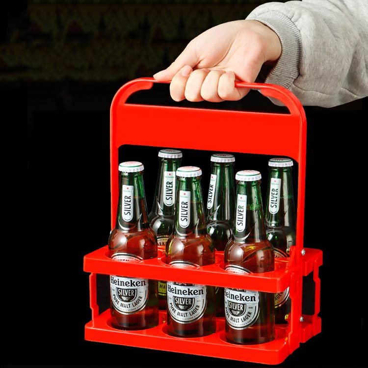 楽天市場】折りたたみ バー用 ボトルキャリアー ビール瓶 手提げ 6本用