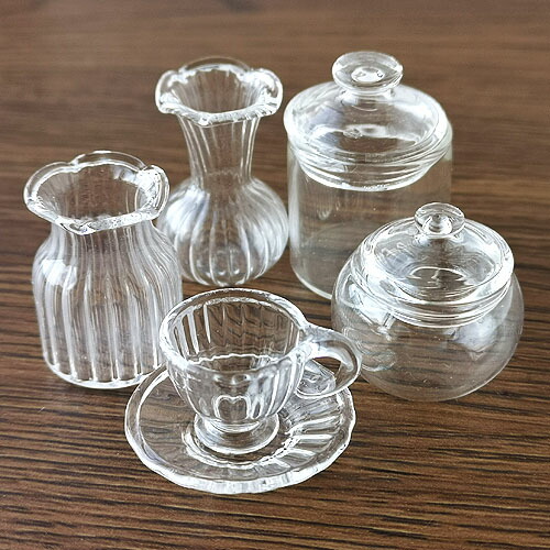 楽天市場】ガラス ミニチュア ガラスドーム 花瓶 ポット 全5種 1個