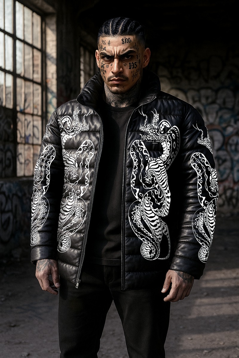 楽天市場】レザー調 中綿ジャケット 上着 服 碇 コブラ柄 INTERMEX ITM