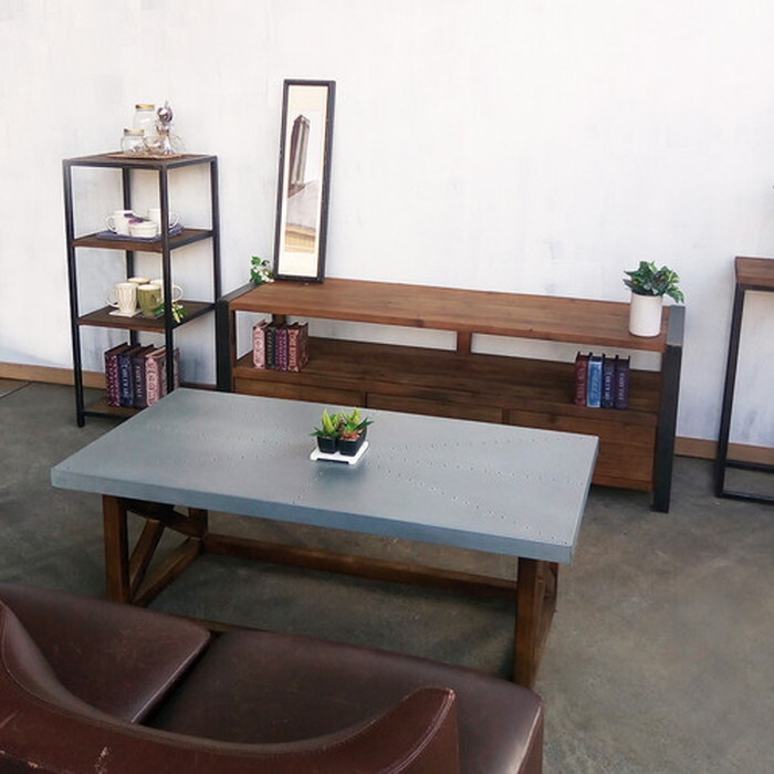 楽天市場】コーヒーテーブル ジンクトップ 古材 亜鉛天板 ブルックリン