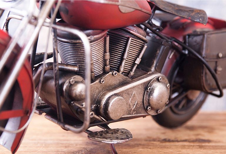 楽天市場】輸入雑貨 置物 バイク オートバイ ブリキ ミニカー 赤