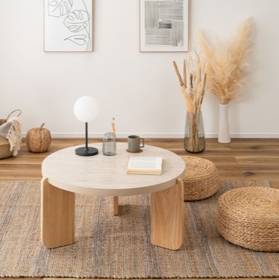 楽天市場】大理石調サイドテーブル Lサイズ ベージュ 高さ38cm 直径