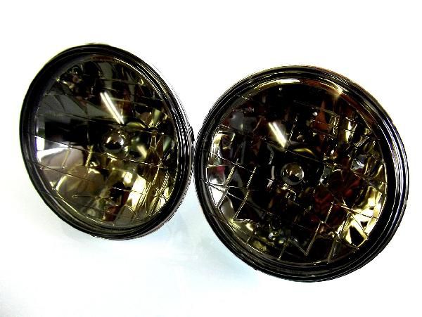 楽天市場】送料無料 汎用 丸灯 7インチ クリスタルスモークガラス